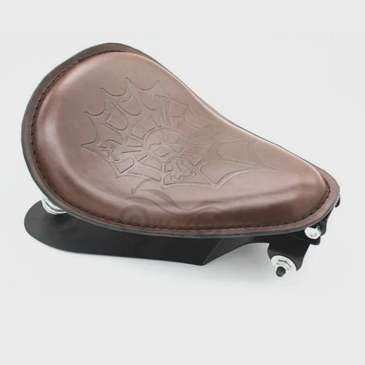 Harley Sportster XL883/XL1200 Skull Retro Spring Leather Seat Cushion