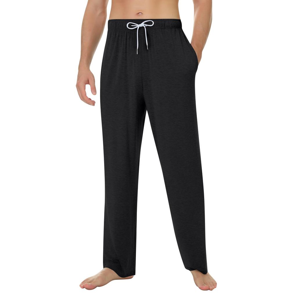 Weiche Pyjamahose für Herren mit Kordelzug und Taschen, lässige Sporthose