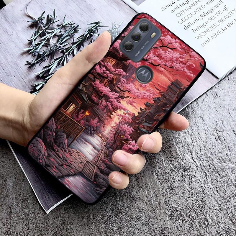 Japanese Cherry Mountain Sceneary Case For Moto G84 G23 G24 G31 G32 G41 G51 G52 G53 G54 G71 G82 G42 G62 G200 G Play G Stylus