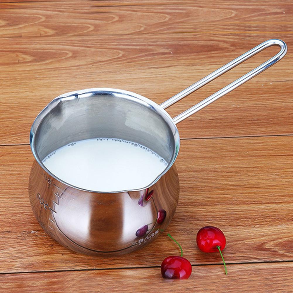 800ml Milk Warmer Pot With Dual Pour Spouts Stainless Steel Small Sauce Pan For Chocolate Cheese Melting