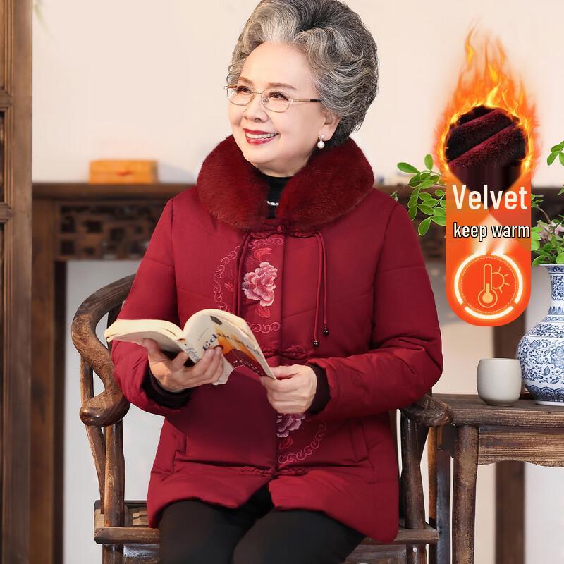 

YUZHAOLIN Women s Thickened Floral Lined Winter Jacket 2XL