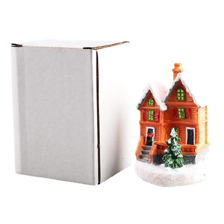 Christmas LED Village House Figurines Luminous Small House Christmas Decoration