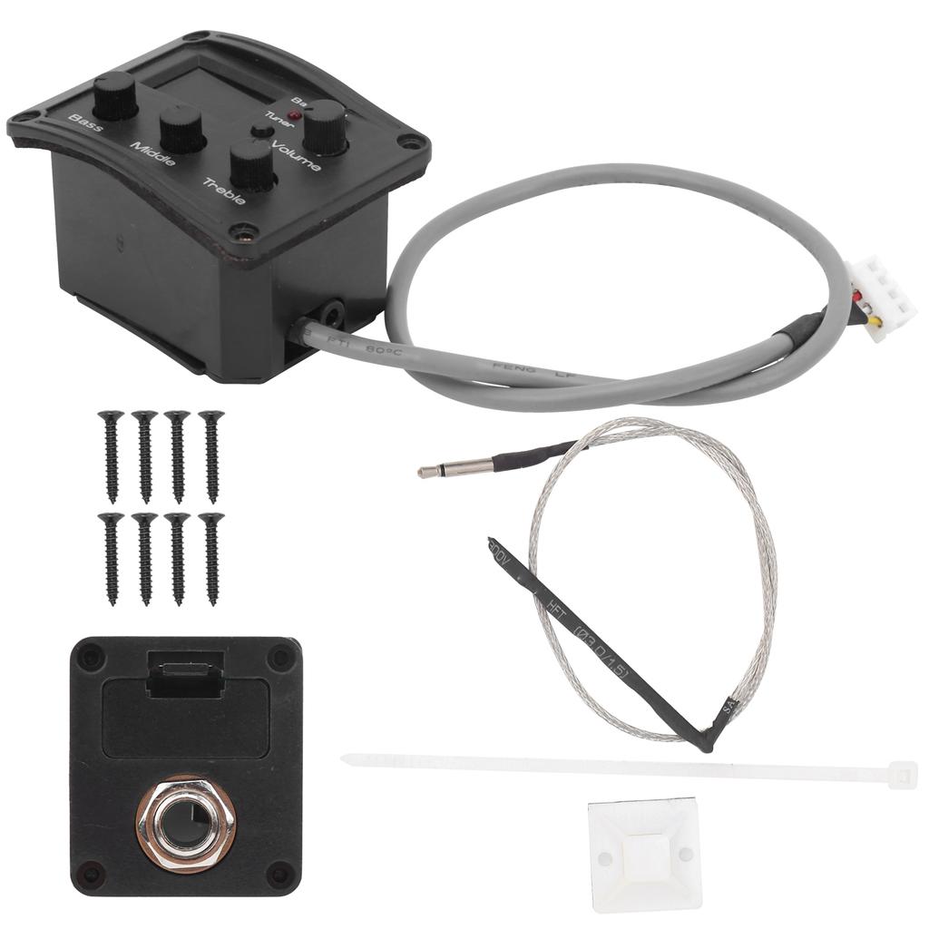 Ukulele Pickup EQ Color Tuner with LED Display Electric Box 3‑Segment Equalizer Musical