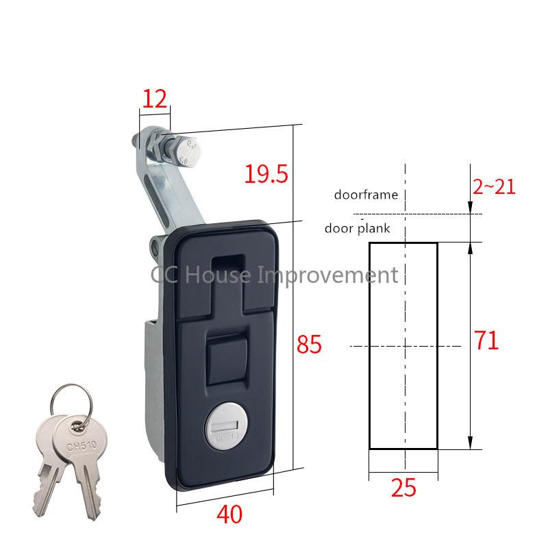 Compression Lock Latch Handle for Toolbox Camper Trailer Truck Caravan Lock Canopies Motorhome Lock Suitcase Luggage Lock Black-S-with key