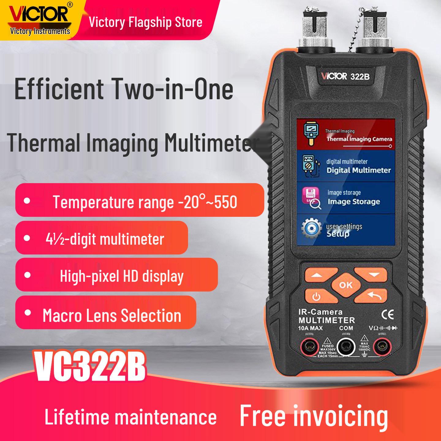 

Victory Instruments VC322A High-Precision Industrial Thermal Imaging Digital Multimeter Industrial Thermal Imaging Multimeter A