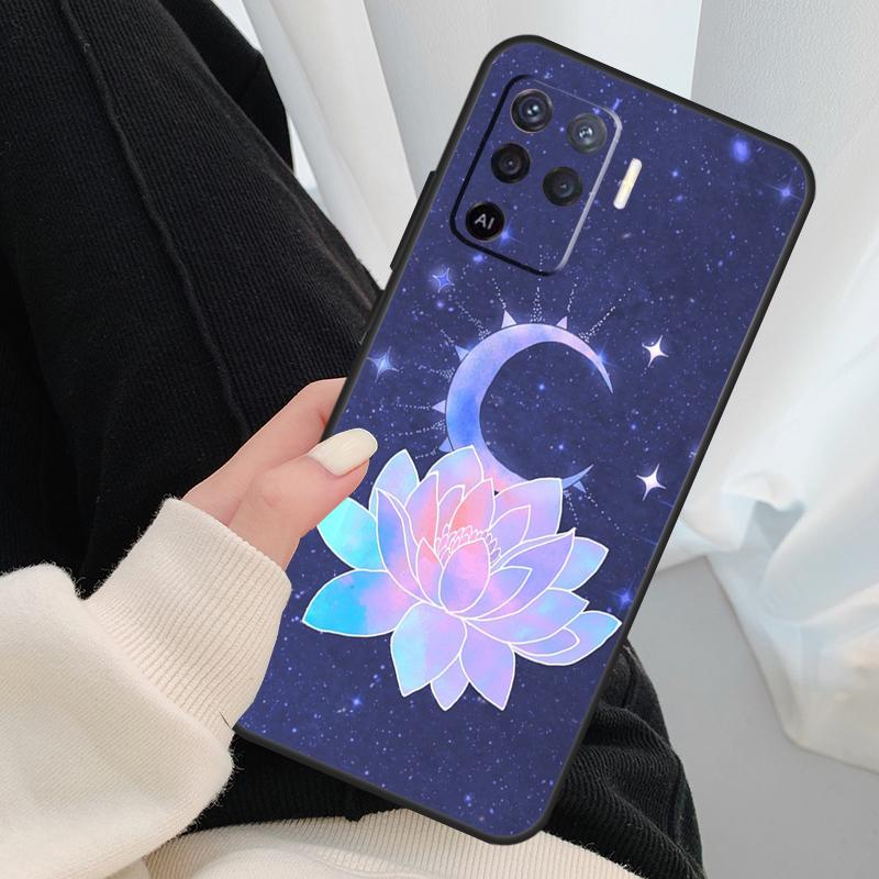 Lotus Flower Case For Oppo A18 A38 A58 A78 A98 A80 A60 A40 A96 A76 A16 A94 A74 A54 A15 A17 A57 A77 A5 Pro
