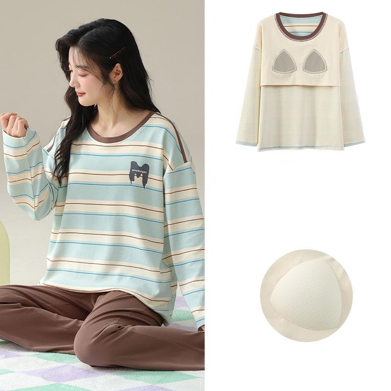 

Новая женская пижама, комплект домашней одежды, женская весенне-осенняя одежда с длинными рукавами, осенне-зимняя домашняя одежда, женская пижама больших размеров 2XL