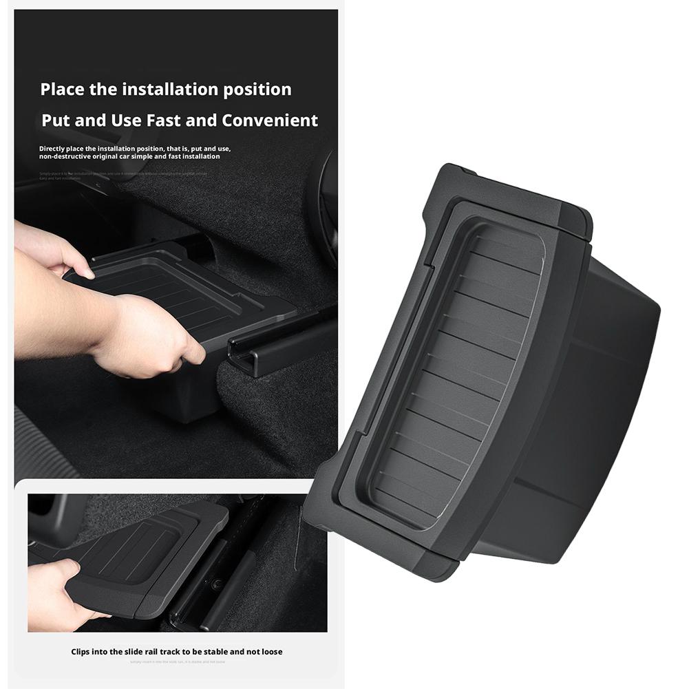 For Tesla Model Y Launch 2025 Juniper Car Armrest Rear Storage Box Tray Accessories Tidying TPE Black