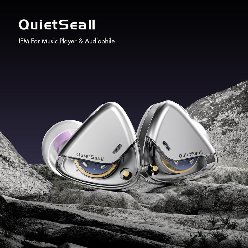 ROSESELSA Monitor with Dynamic Diaphragm 1DD HIFI Wired with Module IEM Cable "QUIETSEA II" In-Ear Driver, Earphone, 3.5mm/4.4mm (Silver)