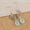 Aqua Chalcedon Handgefertigter Edelsteinschmuck, 925 Sterling Silber Ohrringe Unikat Design Schmuck, Für Frauen