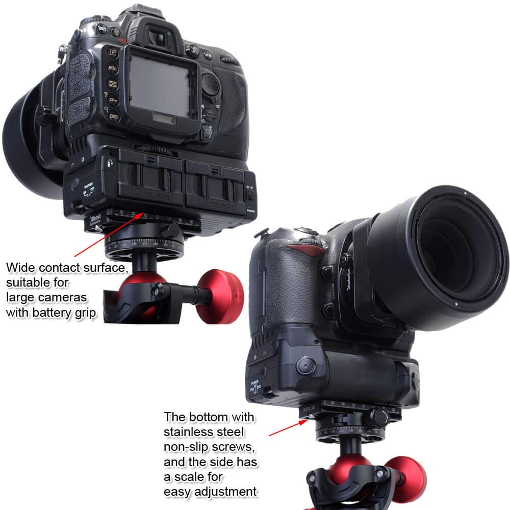 IShoot 80mm Schnellwechselplatte mit Metallgriff für große Kamera Kompatibel mit Nikon und D6 Canon EOS und 1DX und Passend für Stativ-Kugelkopfklemmen