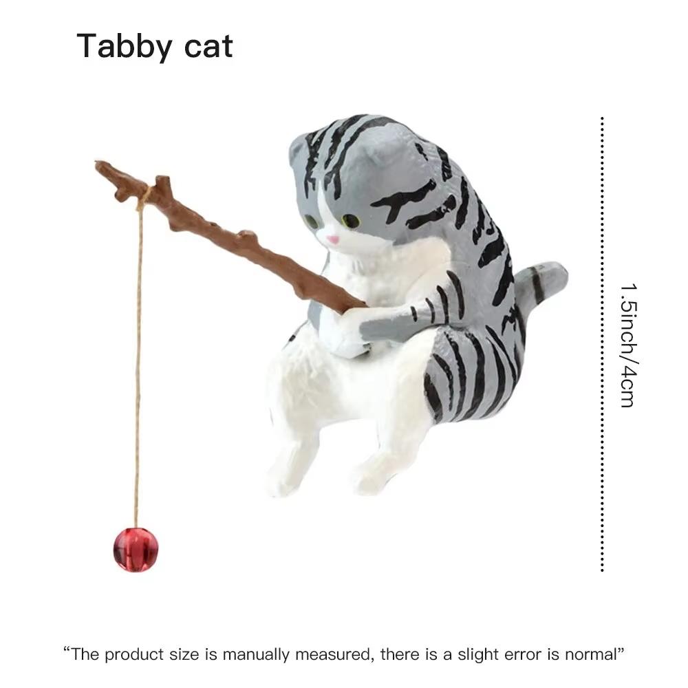 Fish Tank Fishing Cat Hanging Creative Landscape Decoration Office Decoration Fishing Mini Decoration Micro Landscape