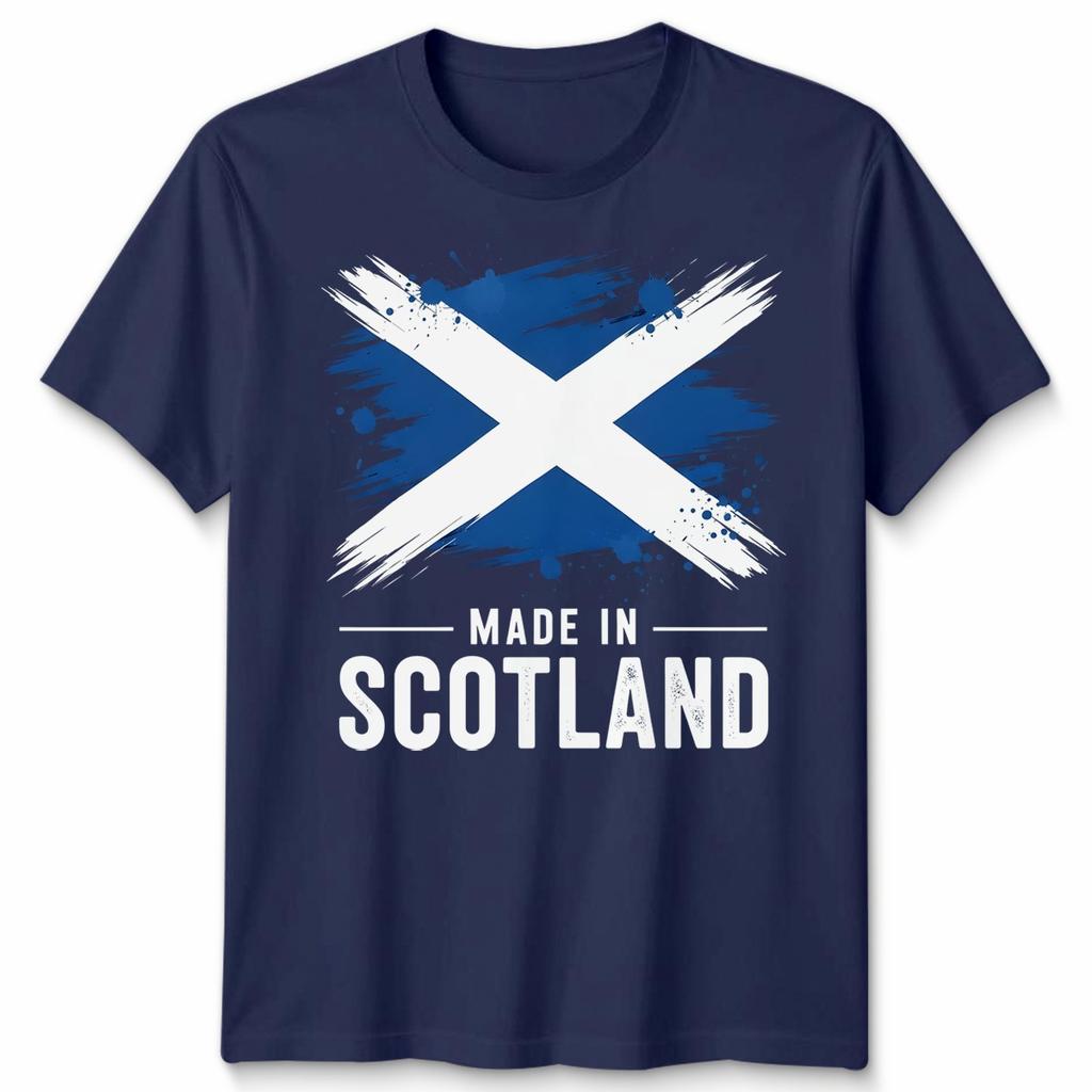 Made In Scotland Unisex T Shirt Scottish Flag Football Rugby Fan Patriot Top New