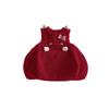 Children Red Festival Dress Girls Warm Quilted Sweater Dress Winter Party Outfit