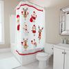 Tu Christmas Shower Curtain Santa Claus Reindeer Holiday Festive Bathroom Decor Waterproof Xmas Themed Backdrop Home Textile