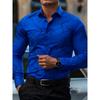 Herren Trendiges geometrisches Linienmuster Langarmhemd Business Casual Mode Design Slim Fit Bügelfrei Vielseitig Ins Style Hemd