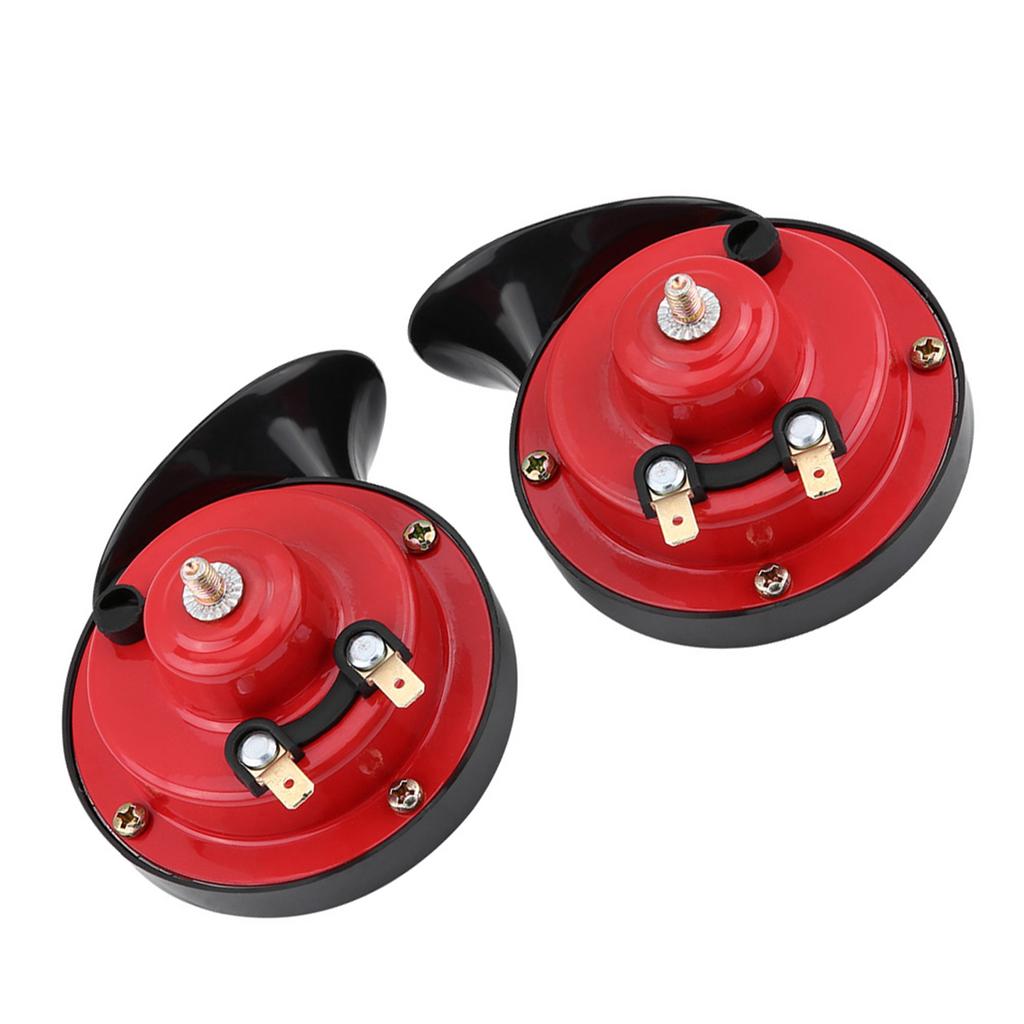 Pair of Dual Tone Loud Car Snail Air Horn 12V 135db Universal for Truck Car Boat Bike