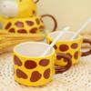 Creative Cute Giraffe Shape Design Ceramic Teapot with 2 Cups Tea Set Kawaii Cartoon Animal Mug Kids Gift Office Home Tableware