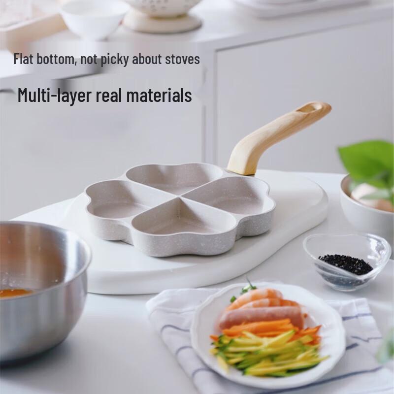 Secite 4-Hole Heart-Shaped Egg Frying Pan
