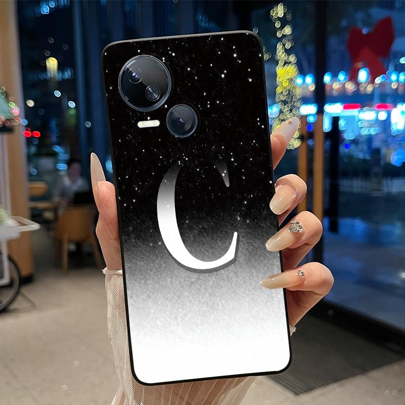 Kratzfeste Handyhülle Für Tecno Spark 10 5G Hülle Mode Neu Schwarz und Rosa Buchstabe Mit Blume Weiches Silikon Schwarze Rückseite