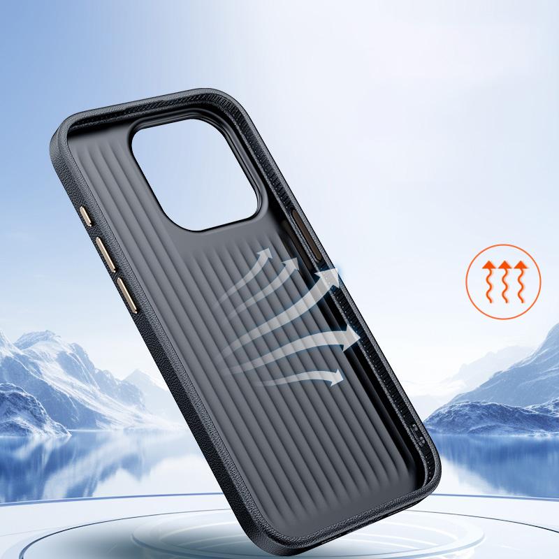 For iPhone 15 Pro PU Leather+TPU Phone Case Anti-Scratch Metal Lens Frame Cell Phone Cover