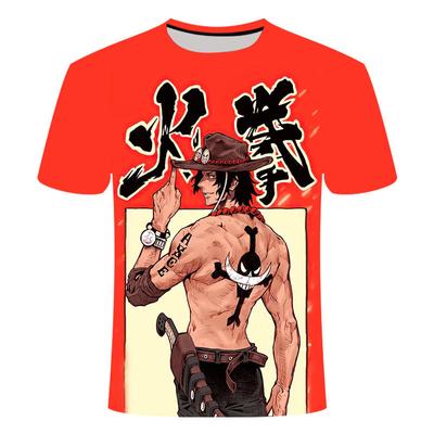 One Piece Nowe Anime Nadruk 3D Codzienna Modna Fajny Okrągły Dekolt Koszulka dla Uczniów Szkoły Podstawowej i Średniej