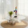 Modern Dancing Lady Statue Colorful Graffiti Resin Abstract Woman Sculpture Perfect For Living Space And Office Decors