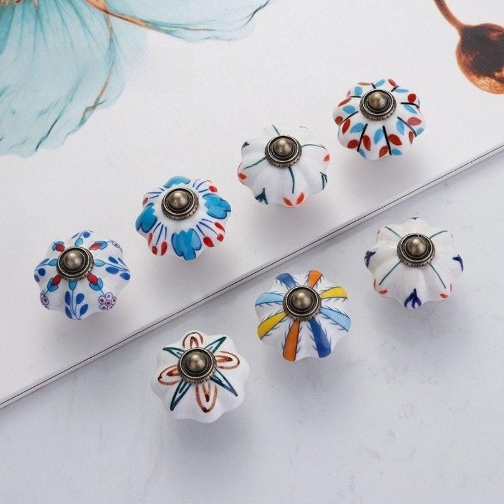 Ceramic Drawer Pulls Pumpkin Shape Furniture Knobs New Decorative Knobs Cabinet Hardware