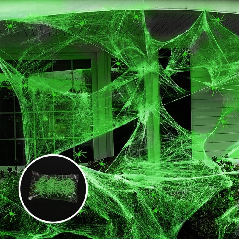 20/50PCS Halloween Spiders Figurine Props Noctilucence Spiders Props Light Up Realistic Spiders Party Favor Bag Fillers