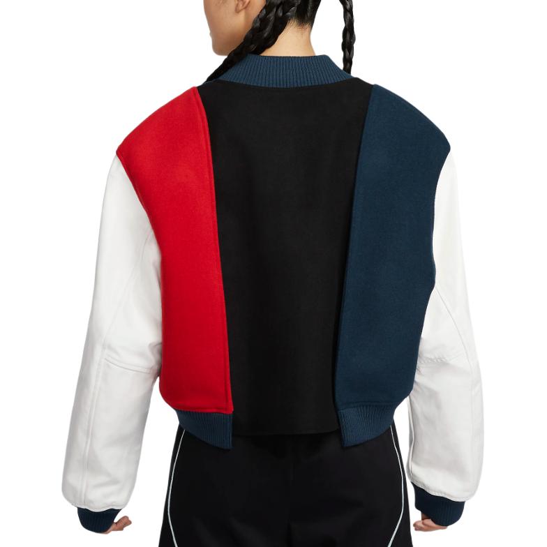 New Nike X Yoon Oversized Varsity Jacket 'Black/Armory Navy/Phantom/White' FZ0281-010