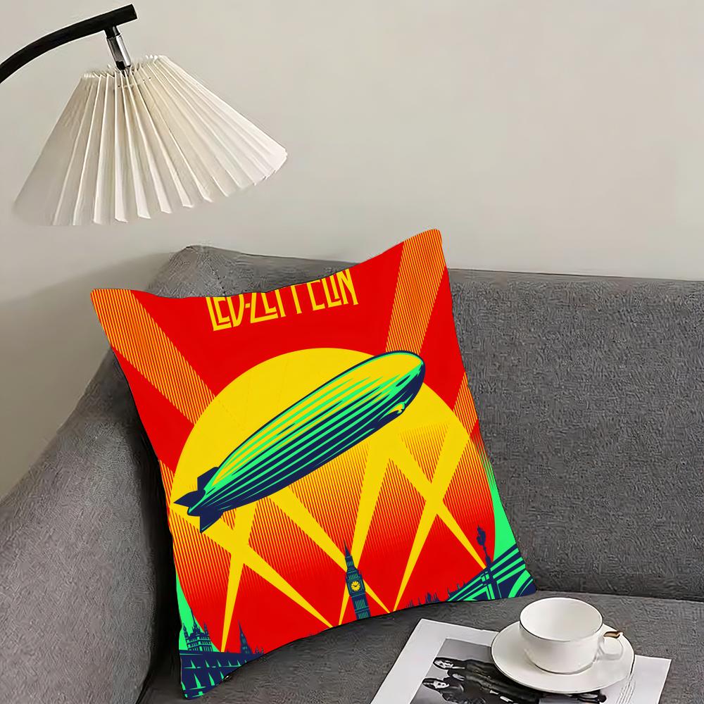 Band LLed ZZeppelin Cushion Cover Elegant Comfort Pillowcase Sofa Bed Doublesided Printed Invisible Zipper Home Decor