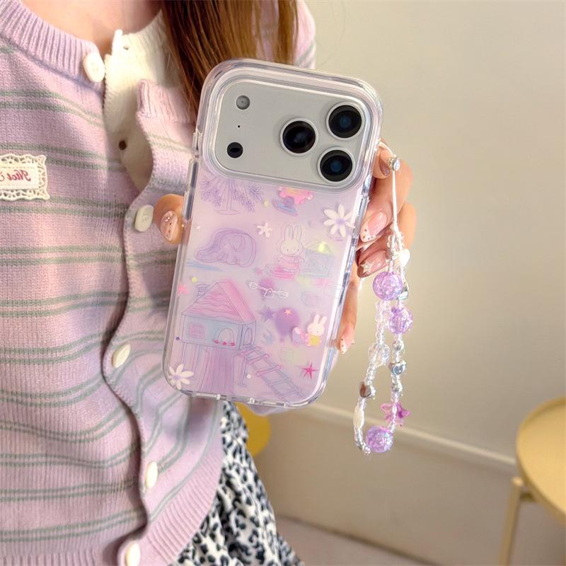 Graffiti Purple Rabbit iPhone Case for 16 Pro Max/15/14