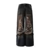 BJHG regardless of consequences retro washed distressed jeans men's spring American straight leg wide leg casual pants women