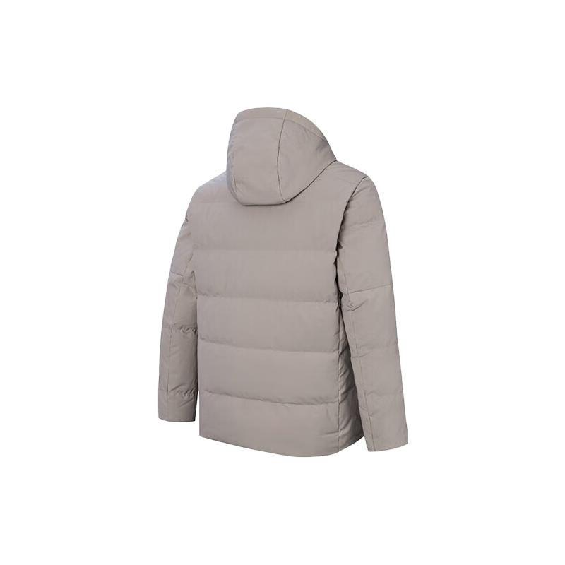 Anta Plain Zip-Up Hooded Down Jacket Men Outerwear Charcoal-Gray 152347910-3