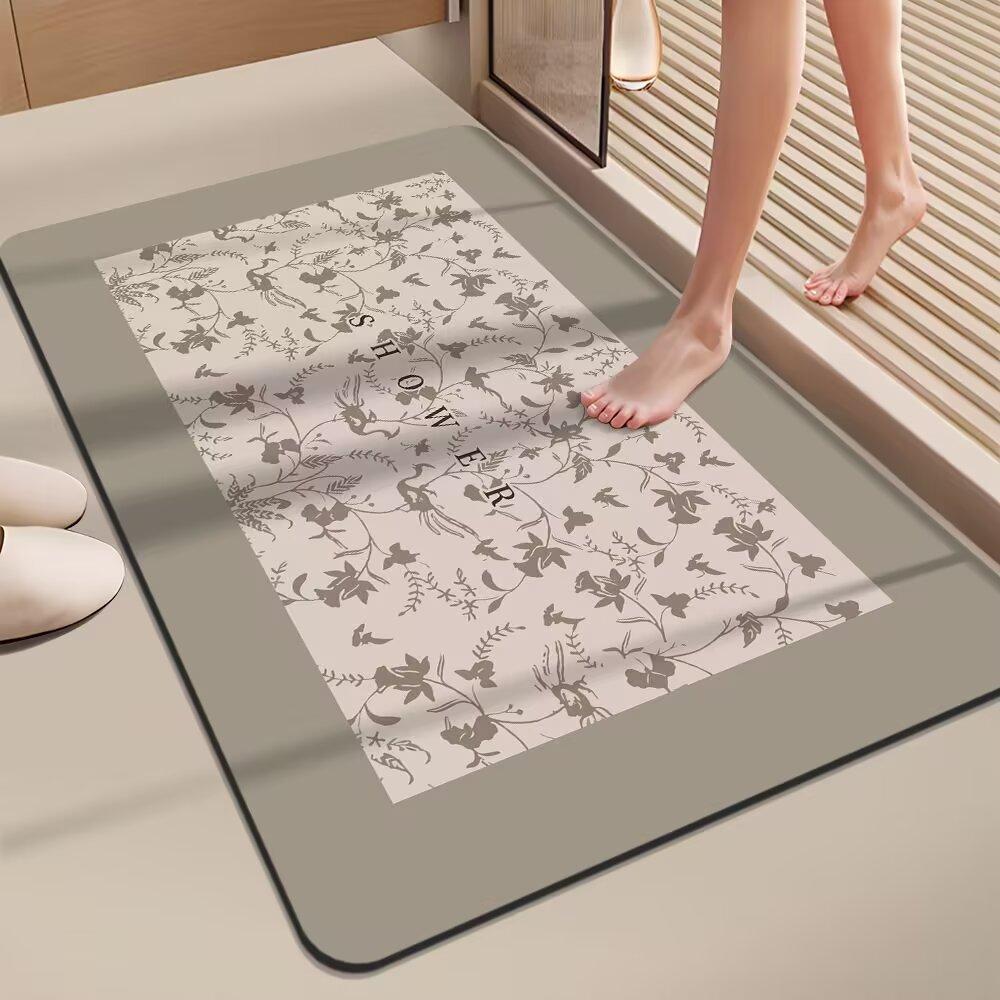 American Flower Light Luxury Advanced Sense Bathroom Absorbent Mat Dirty Non-slip Mat Toilet Quick Dry Good Care Door Mat