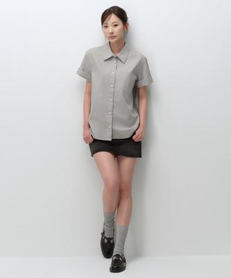 MUSINSA STANDARD WOMAN Women'S Relaxed Soft Poplin Short Sleeve Shirt [Light Warm Grey]