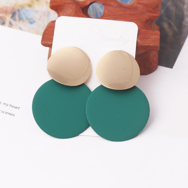 New Fashion Uneven Drop Earrings for Women Double-layers Round Pendants Dangle Earrings Heavy European Ear Jewelry Pendientes