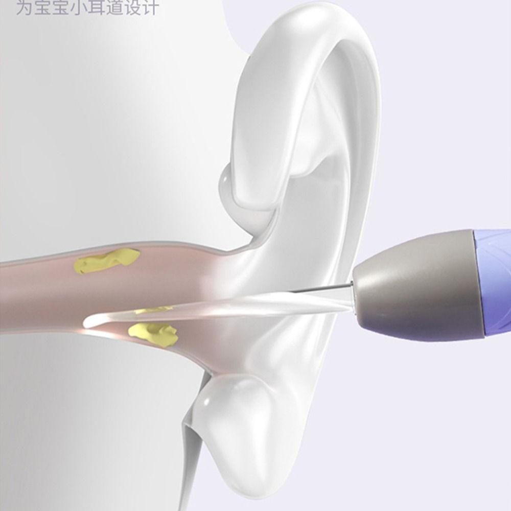 8X Magnifying Glass Luminous Ear Spoon 2 Soft Spoon USB Ear Cleaner LED Light Earpick Adults