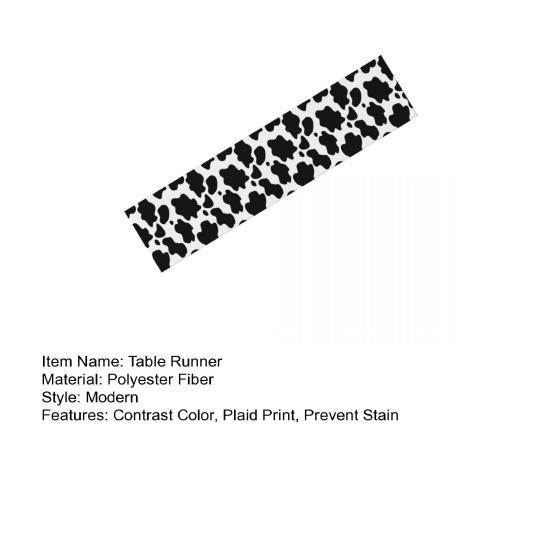 Yousheng Table Runner Contrast Color Cow Printing Rectangle Easy Care Table Prevent Stains Protection Banquets Holiday Party Decoration Tablecloth