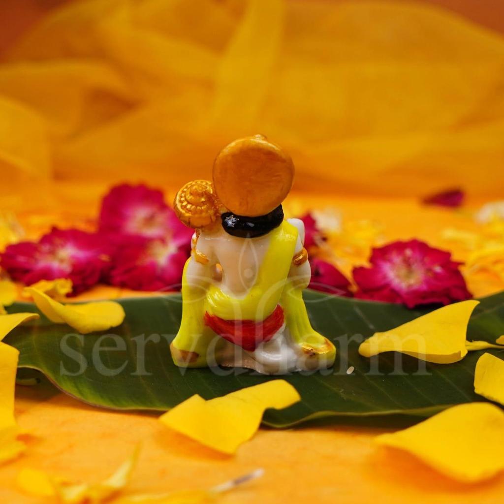 Hanuman Ji Murti Blessing with Gada Sitting Lord Balaji Bajrangbali Sankat Mochan Bhagwan Idol for Temple Car Dashboard Home Decor Statue Gifts