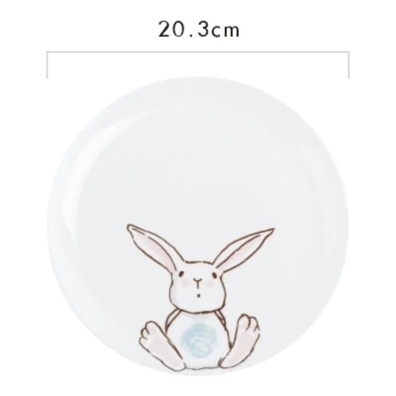 

8-дюймовая керамическая тарелка с кроликом, пасхальные кролики, десертная тарелка для послеобеденного чая, блюдо для пасты, сервировочная тарелка для вечеринки, подходит для микроволновой печи 8 inches