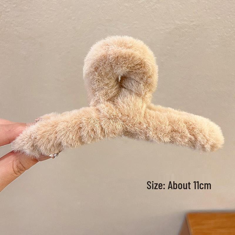 Large Plush Hair Clip: Autumn/Winter Volumizing Shark Clip for Women