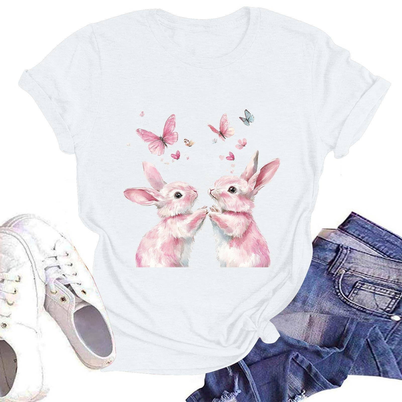 

Жіноча повсякденна футболка з круглим вирізом, коротким рукавом, пуловер з принтом XL білий