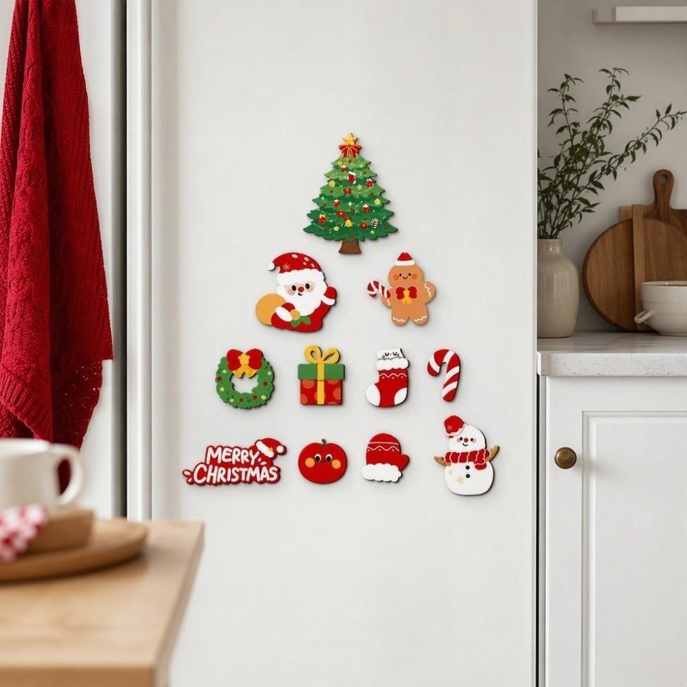12pcs/set Cartoon Christmas Fridge Magnets Set Animal Magnetic Stickers  Kitchen Cabinet