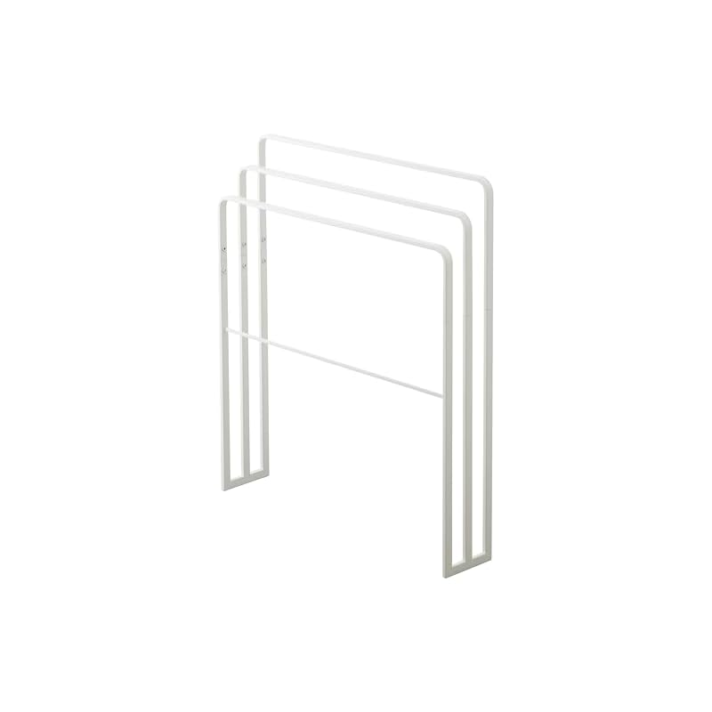 Yamazaki (Yamazaki Industries) 3-Tier Bath Towel Hanger, White, Approx. W70 X D14 X H81cm, Easy To Hang, Can Dry Large Towels, 4979