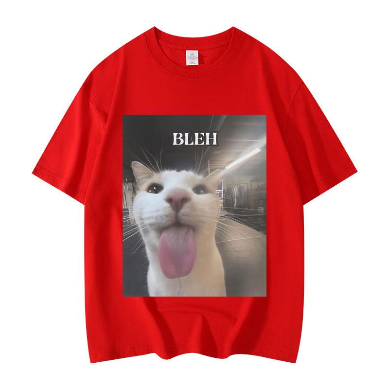 Bleh Funny Cat Meme Graphic T Shirts Women Clothing High Street Fashion Trend T-shirts Summer Unisex Casual Short Sleeve T-shirt