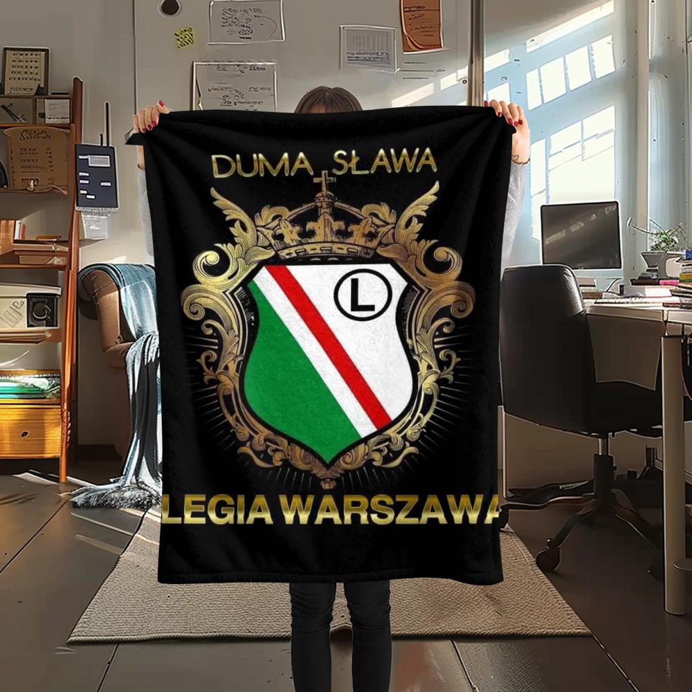 1pc Legia Warsaw Print Flannel Blanket, High quality Comfortable for All Seasons, Home Decor, Warmth and Comfort, Perfect for Christmas Gifts68