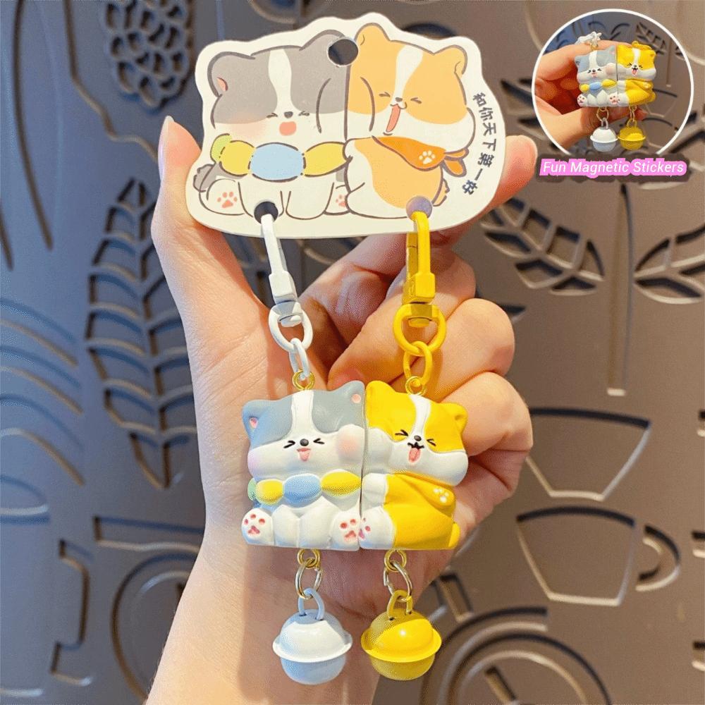 2Pcs/Set Resin Animal Keychain Hanging Keychain Sets Fashion Couple Pendant  Bag Charm