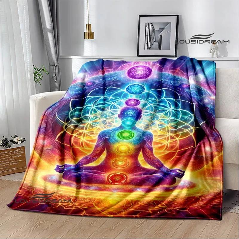 3D Chakra Printed Blankets Warm Flannel Blankets Soft and Comfortable Blanket Bed Linings Blankets for Beds Birthday Gift