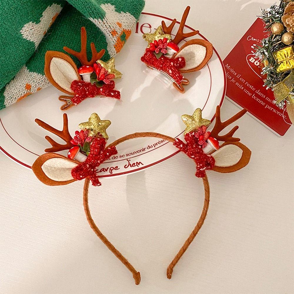 Weihnachtskostüm Verkleidung Kinder Haarspange Geweih Haarnadel Elch Haarreif Weihnachts-Kopfschmuck